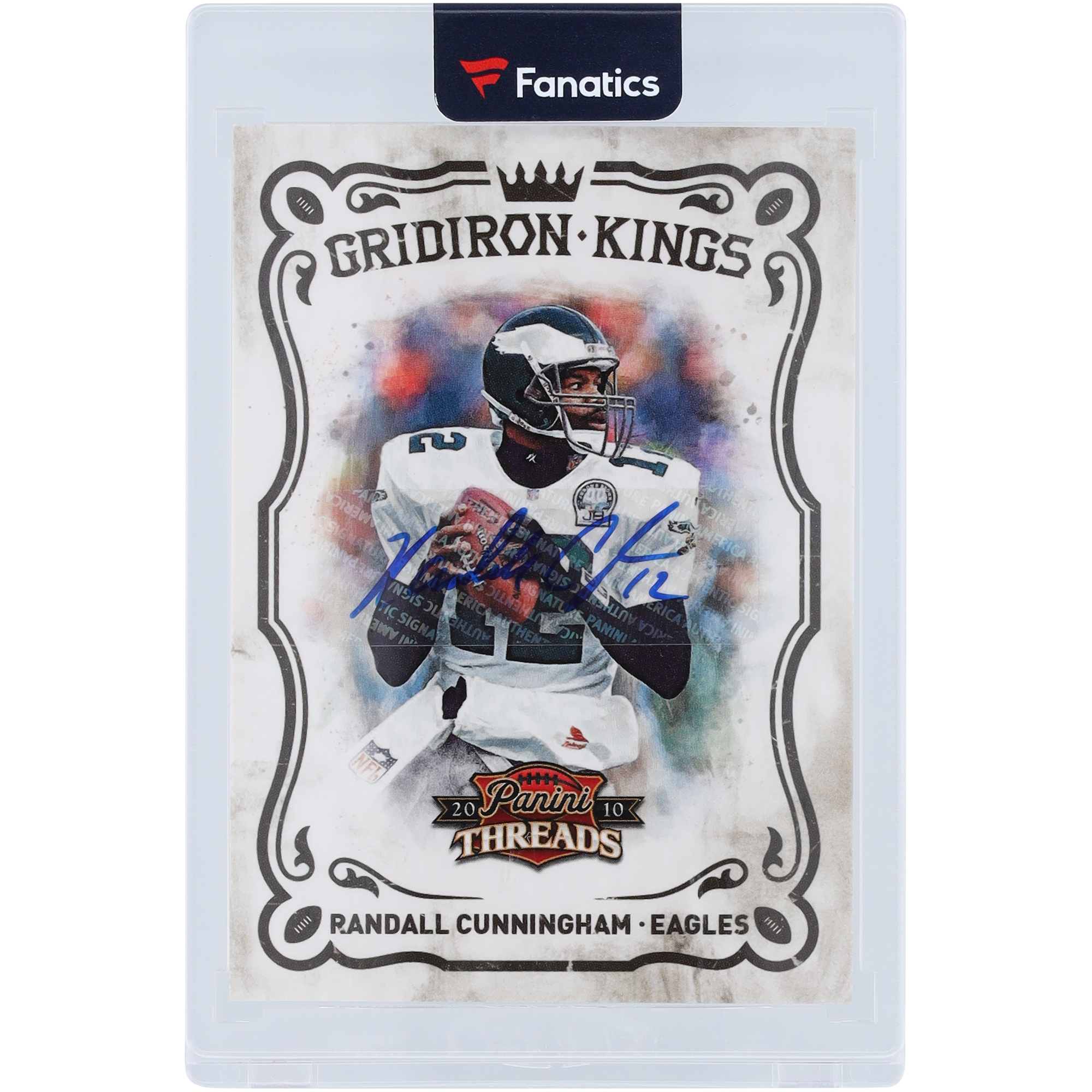 Randall Cunningham Philadelphia Eagles Autographed 2010 Panini Threads Gridiron Kings #37 #7/10 Card