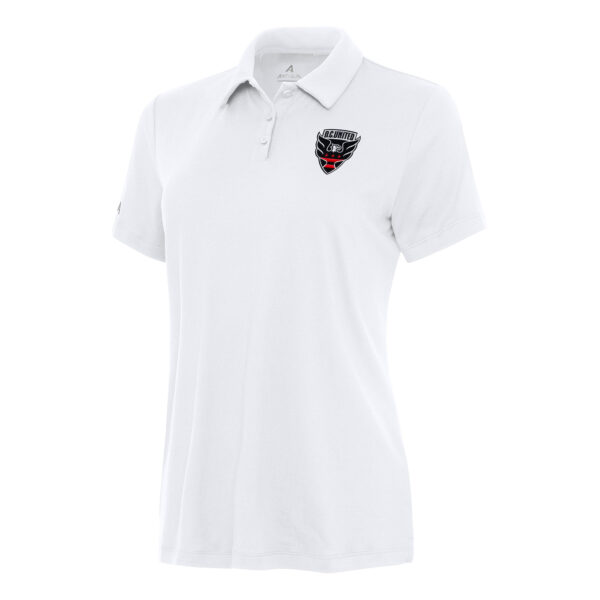 Women's Antigua White D.C. United Reprocess Polo