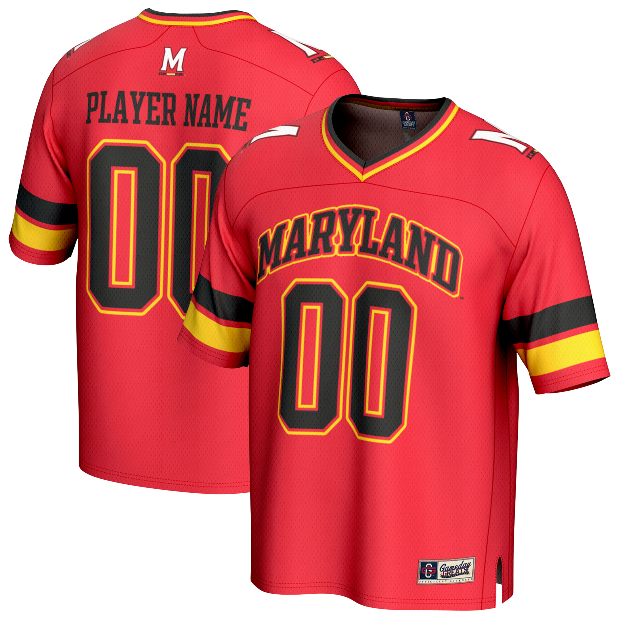 Youth GameDay Greats Red Maryland Terrapins NIL Pick-A-Player Football Fashion Jersey