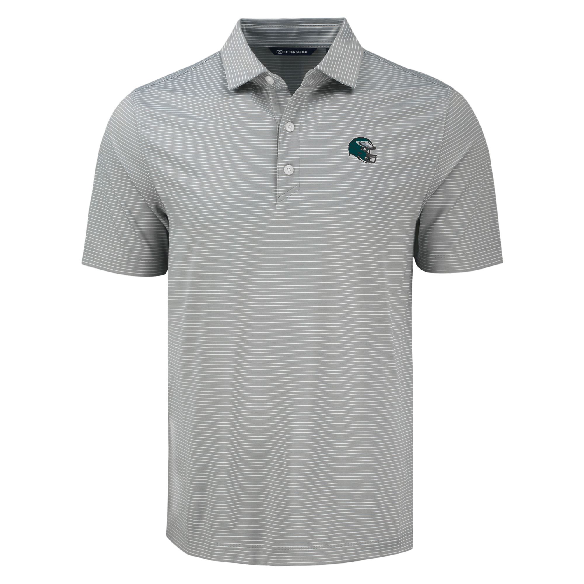 Men's Cutter & Buck Gray Philadelphia Eagles Forge Eco Fine Line Stripe Polo - Image 3