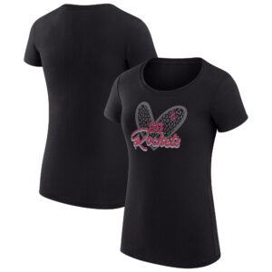 Women's G-III 4Her by Carl Banks  Black Houston Rockets Leopard Heart Fitted T-Shirt