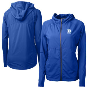 Women's Cutter & Buck  Blue Duke Blue Devils Adapt Eco Knit Hybrid Recycled Full-Zip Jacket