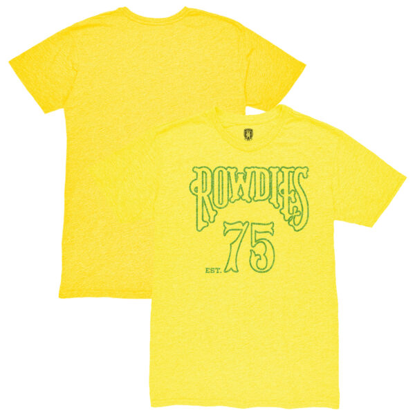 Men's 1863FC Yellow Tampa Bay Rowdies Established Vintage Tri-Blend T-Shirt