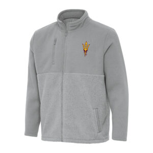 Men's Antigua Gray Arizona State Sun Devils Daily Fused Full-Zip Jacket