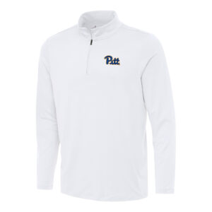 Men's Antigua White Pitt Panthers Reprocess Quarter-Zip Top