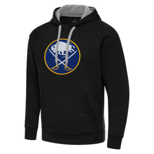 Men's Antigua Black Buffalo Sabres Big & Tall Victory Pullover Hoodie