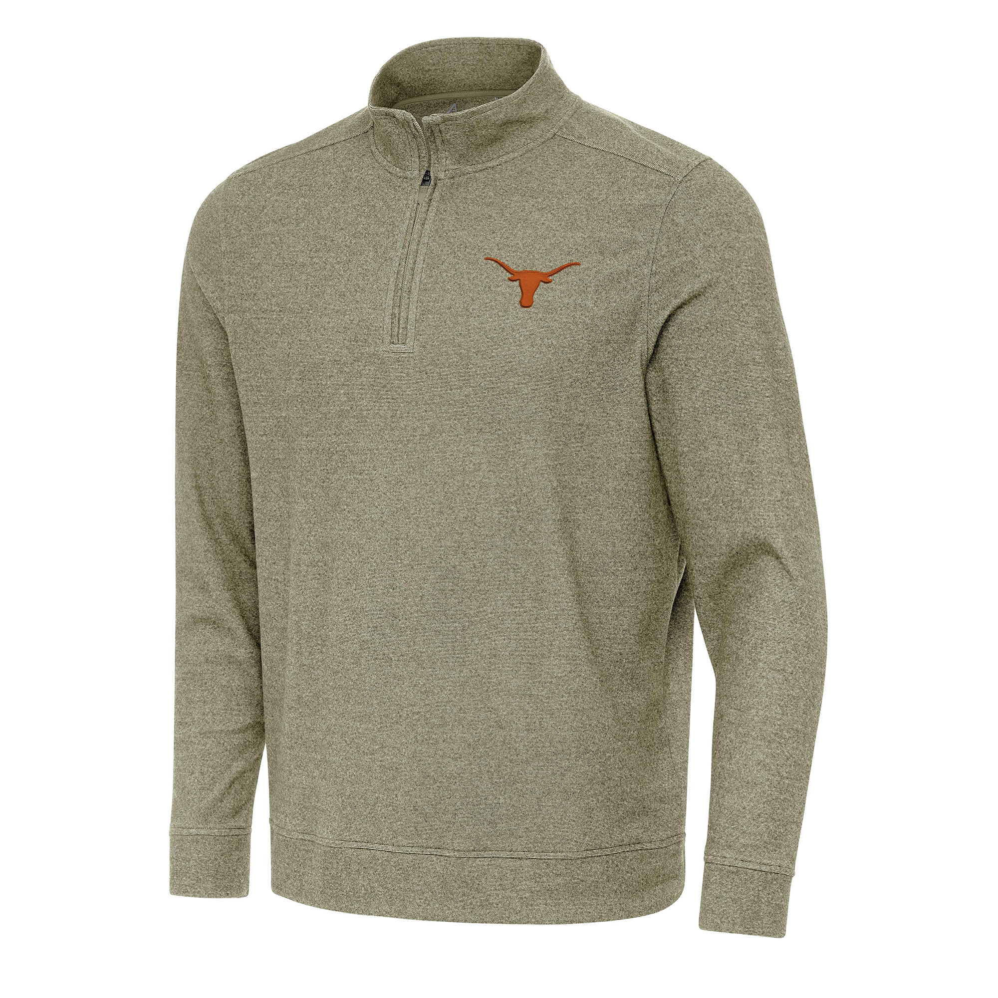 Men's Antigua Olive Texas Longhorns Subtle Quarter-Zip Sweatshirt