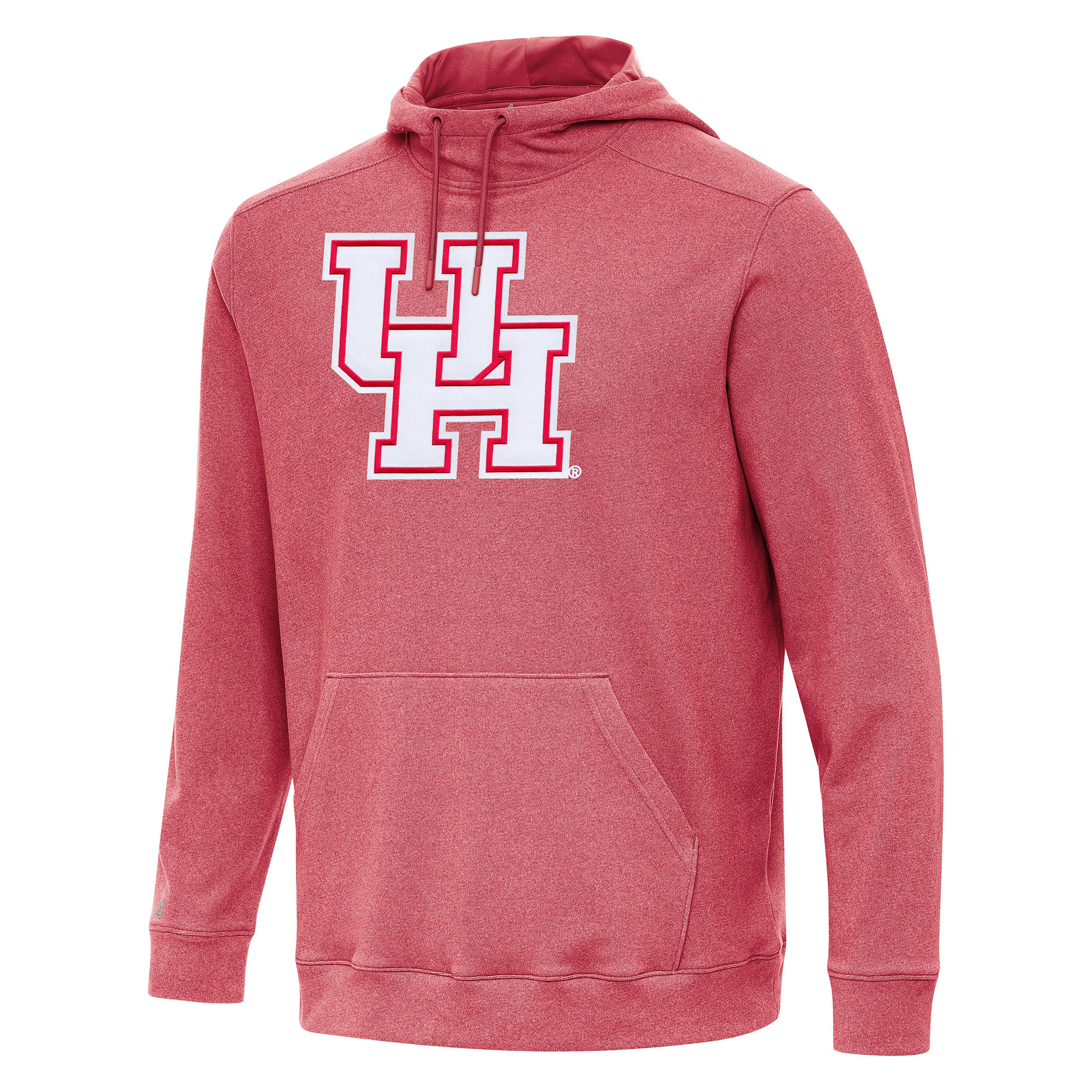 Men's Antigua Heather Red Houston Cougars Cloud Pullover Hoodie