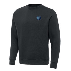 Men's Antigua Charcoal Memphis Grizzlies Victory Crewneck Pullover Sweatshirt