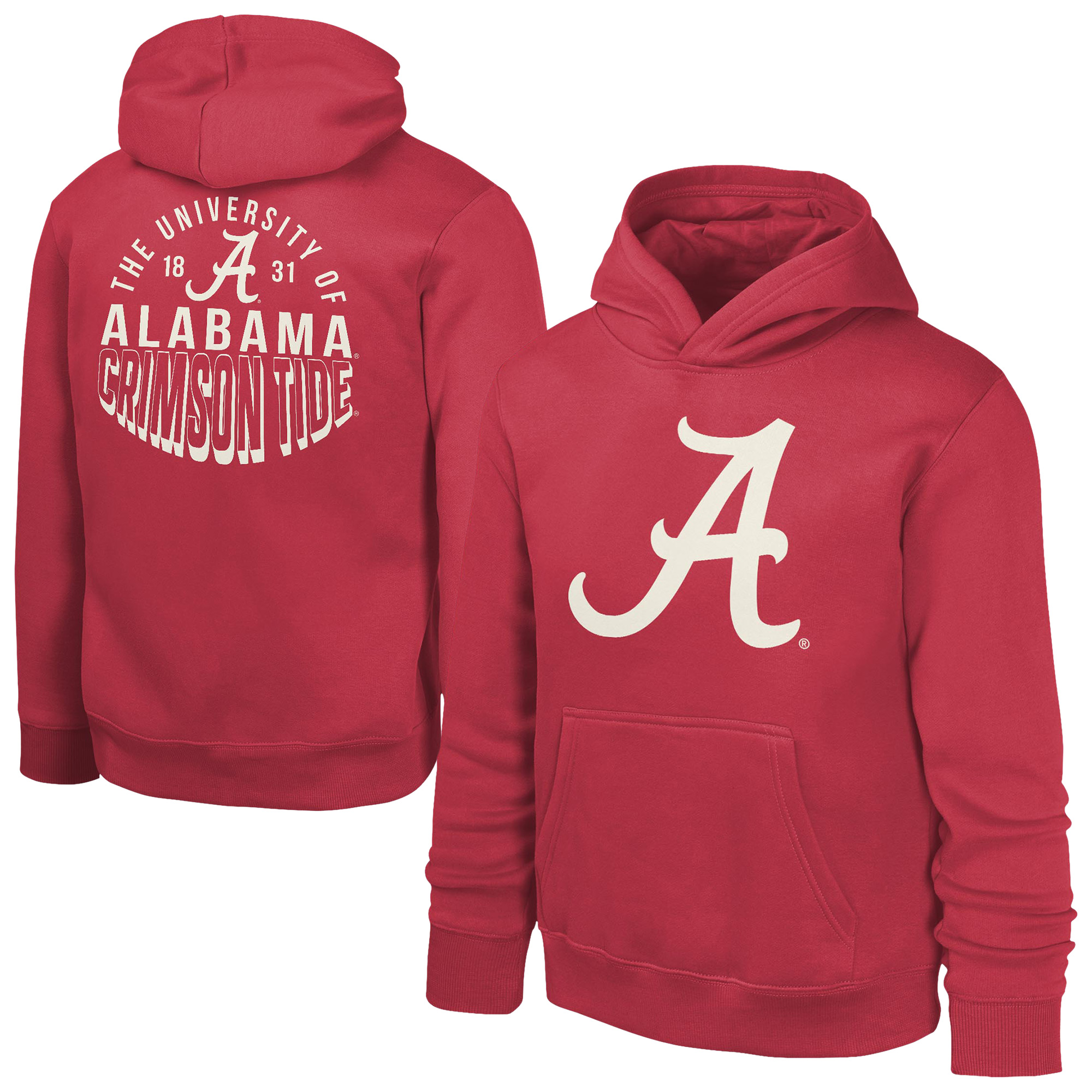 Youth Crimson Alabama Crimson Tide Team Banner Fleece Pullover Hoodie