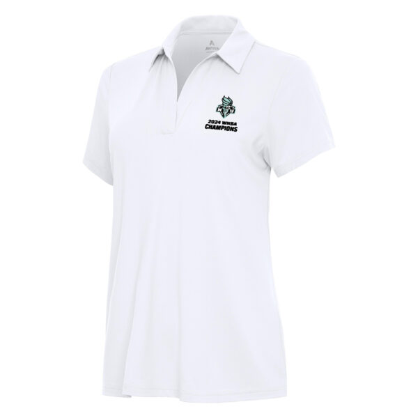Women's Antigua White New York Liberty 2024 WNBA Finals Champions Era Polo