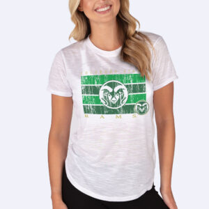 Women's Concepts Sport  White Colorado State Rams Infuse Lightweight Slub Knit T-Shirt
