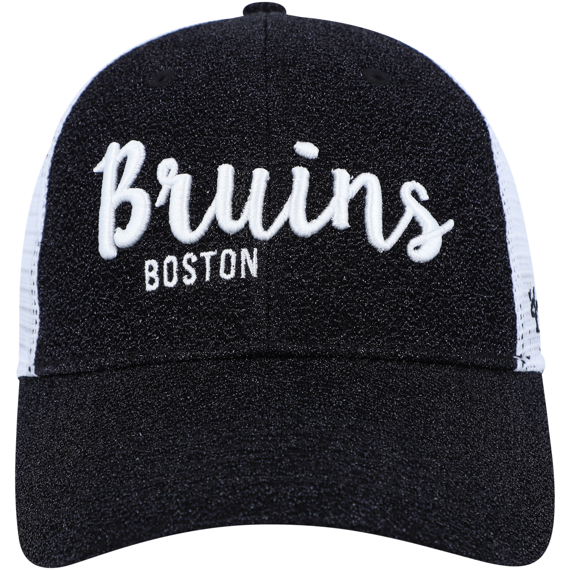 Women's '47 Black/White Boston Bruins Encore MVP Trucker Snapback Hat - Image 7