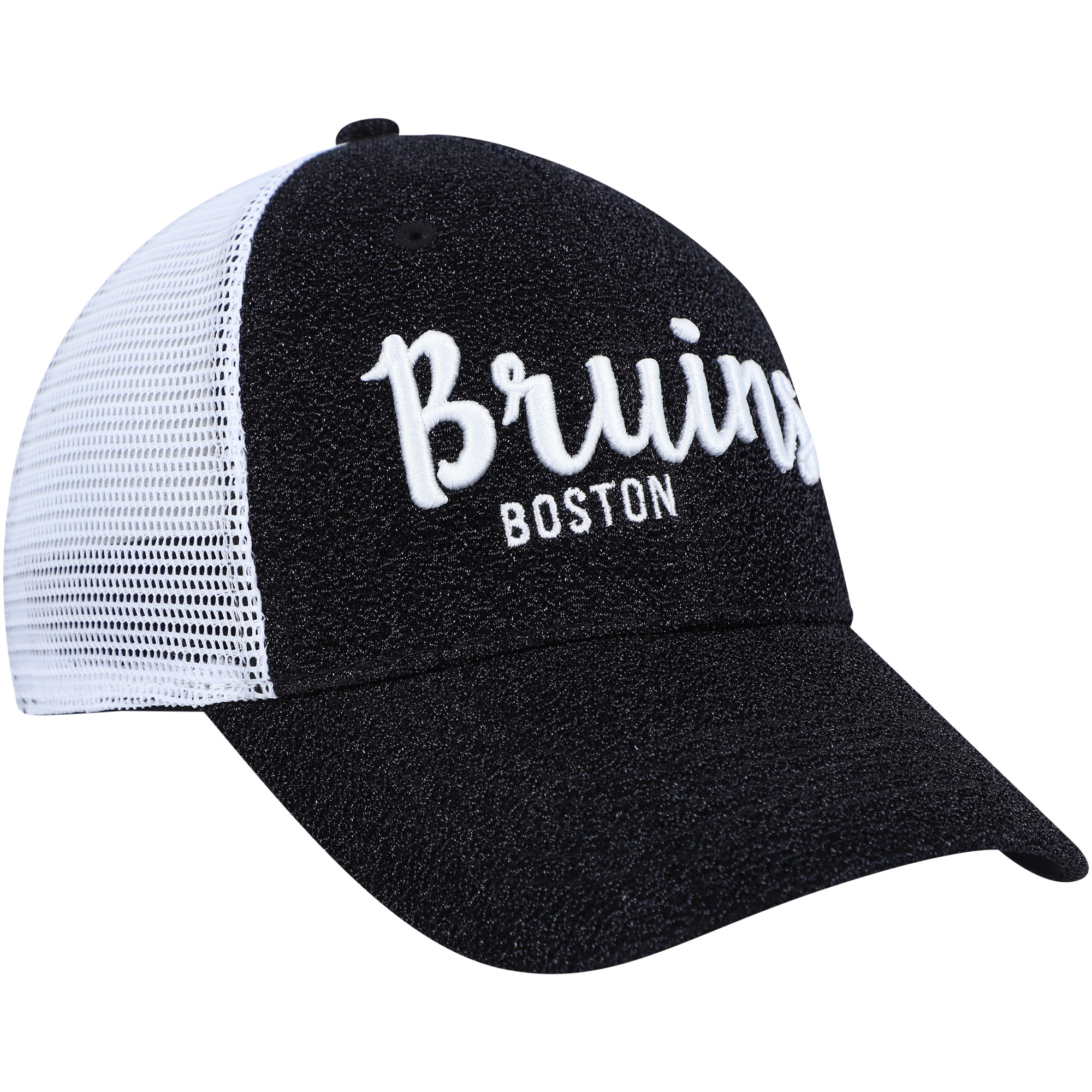 Women's '47 Black/White Boston Bruins Encore MVP Trucker Snapback Hat - Image 8