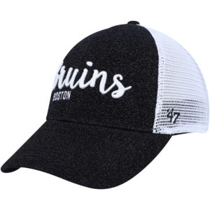 Women's '47 Black/White Boston Bruins Encore MVP Trucker Snapback Hat