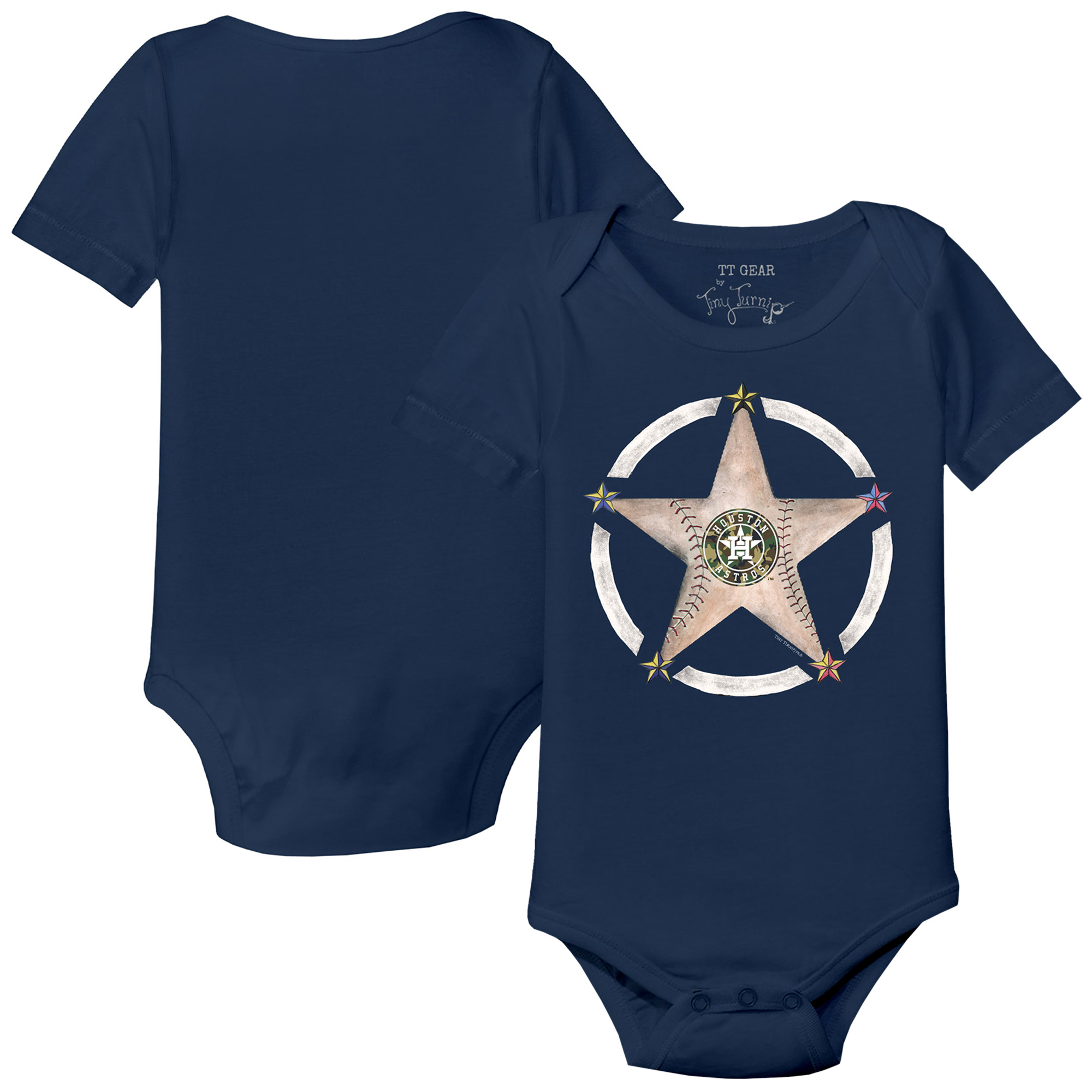Infant Tiny Turnip Navy Houston Astros Military Star Bodysuit