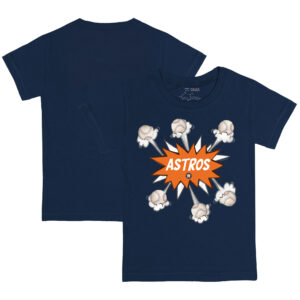 Toddler Tiny Turnip Navy Houston Astros Baseball Pow T-Shirt