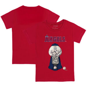 Toddler Tiny Turnip Red Los Angeles Angels Gumball Machine T-Shirt