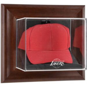 Los Angeles Lakers Team Logo Brown Framed Wall-Mountable Cap Display Case