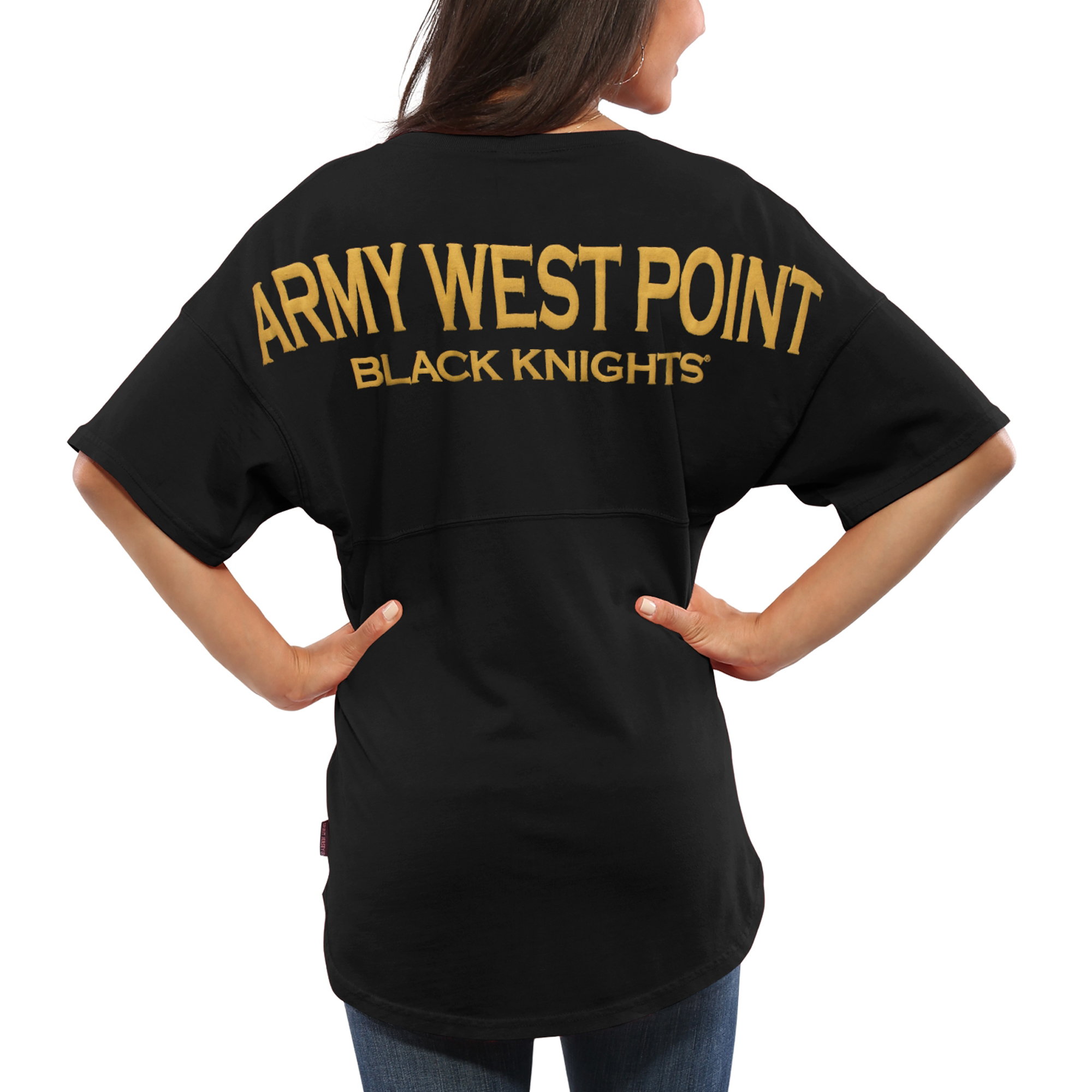 Women's Black Army Black Knights Spirit Jersey Oversized T-Shirt - Image 6