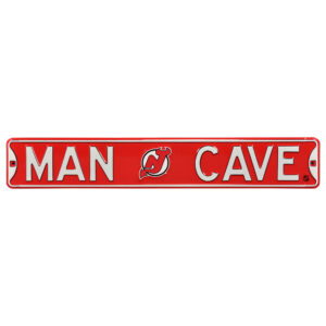 Red New Jersey Devils 6" x 36" Man Cave Steel Street Sign