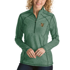 Women's Antigua Green Vermont Catamounts Tempo 1/4-Zip Desert Dry Pullover Jacket