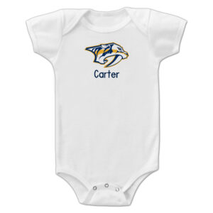 Infant White Nashville Predators Personalized Bodysuit