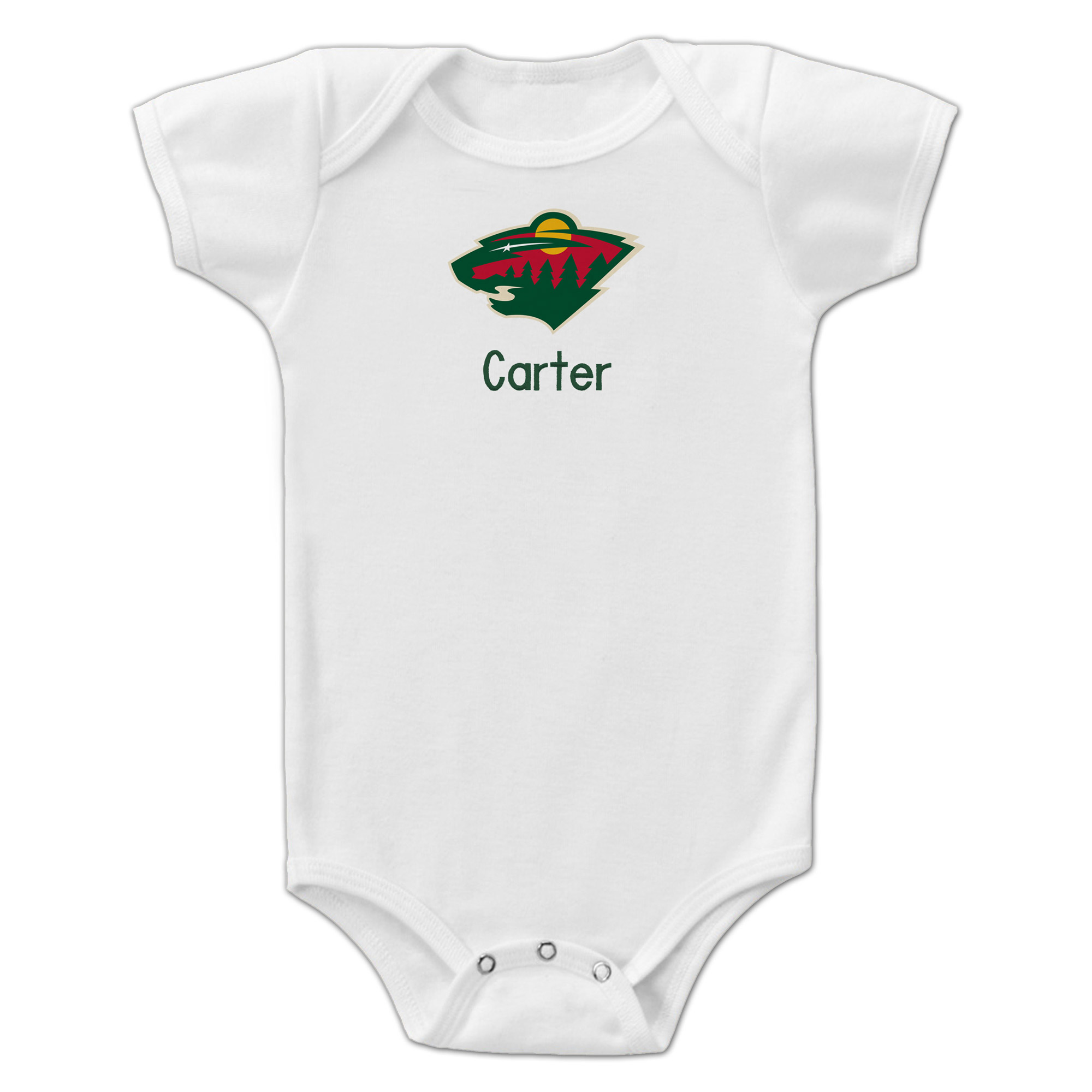 Infant White Minnesota Wild Personalized Bodysuit