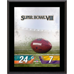 Miami Dolphins vs. Minnesota Vikings Super Bowl VIII 10.5" x 13" Sublimated Plaque