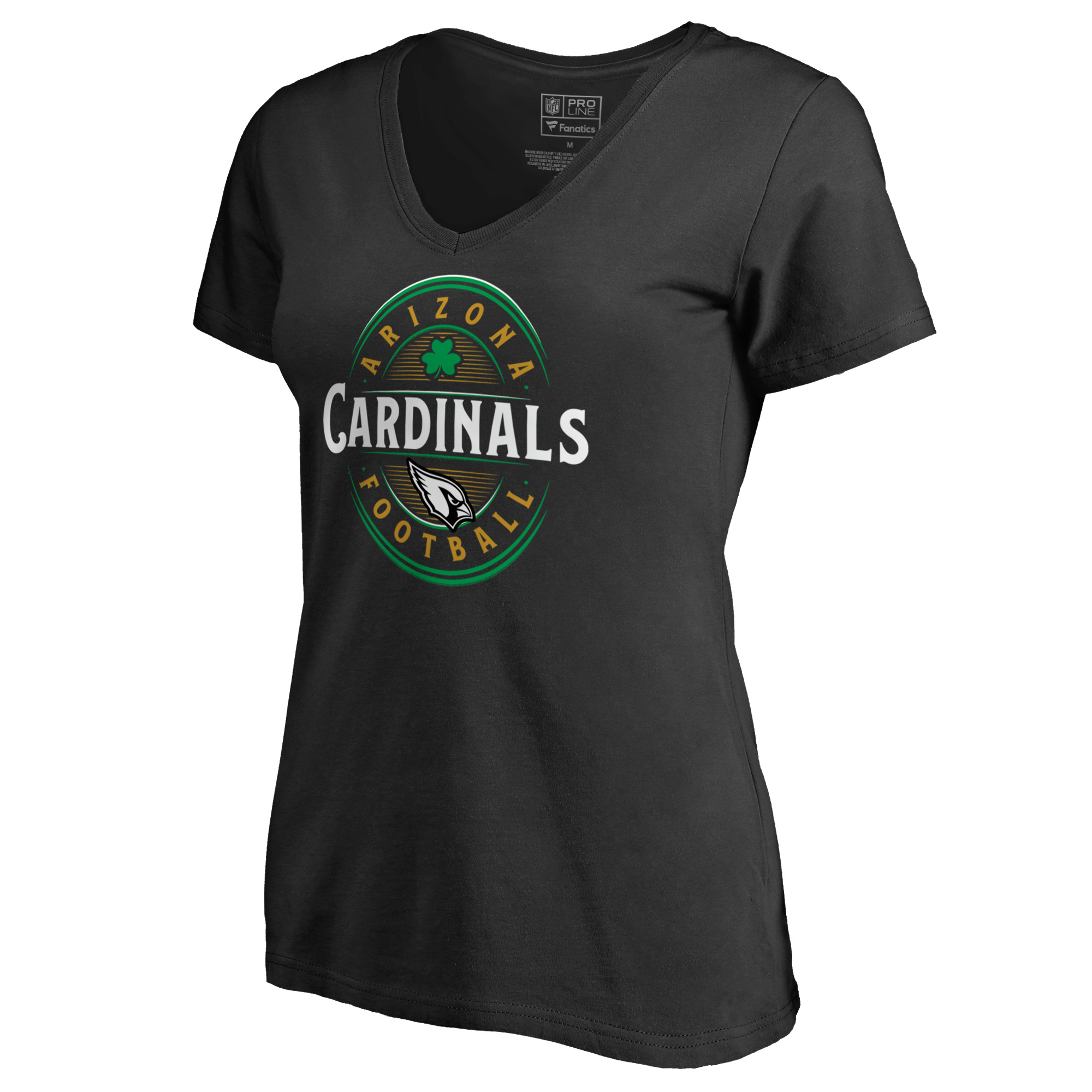 Women's Black Arizona Cardinals Forever Lucky V-Neck T-Shirt