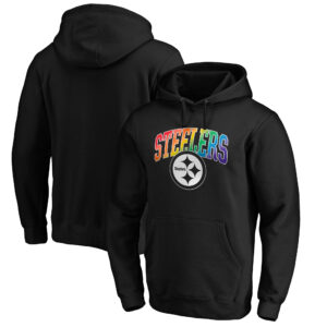 Men's Black Pittsburgh Steelers Pride Logo Pullover Hoodie