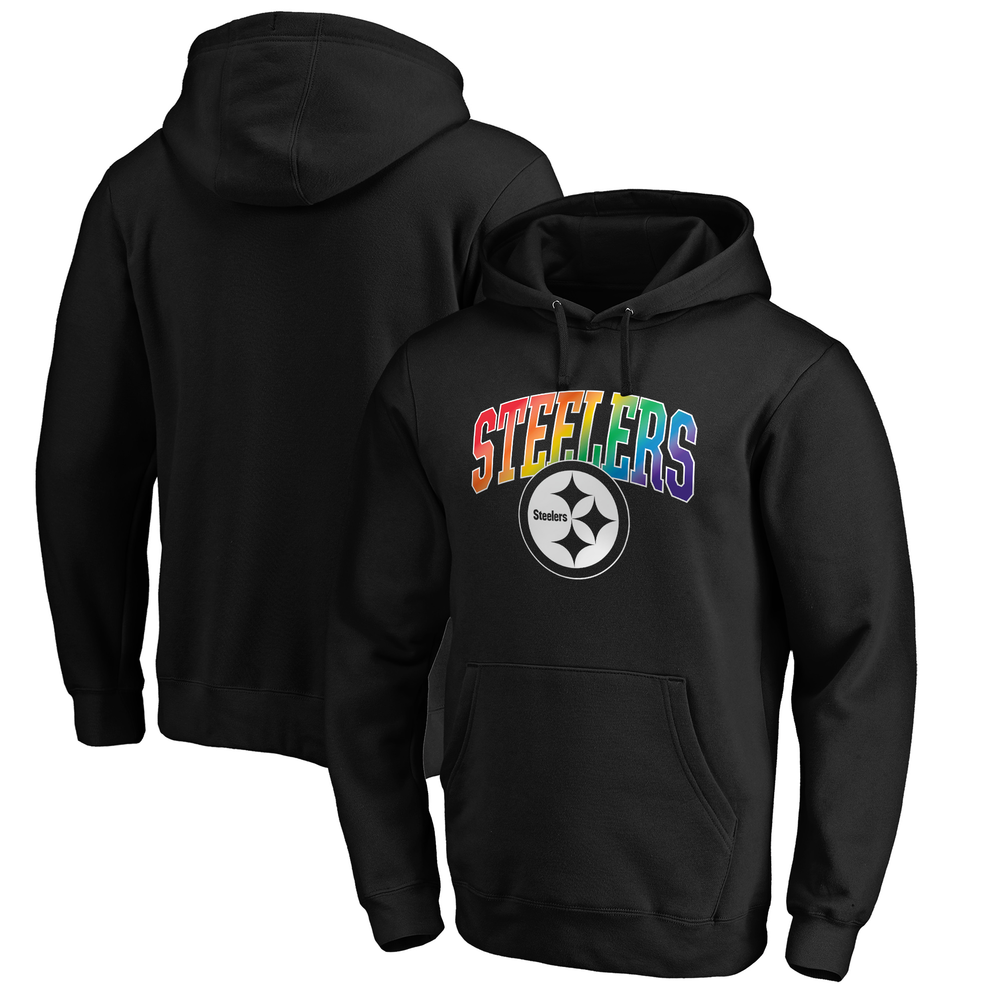 Men's Black Pittsburgh Steelers Pride Logo Pullover Hoodie
