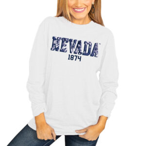 Women's White Nevada Wolf Pack No Time to Tie Dye Long Sleeve T-Shirt