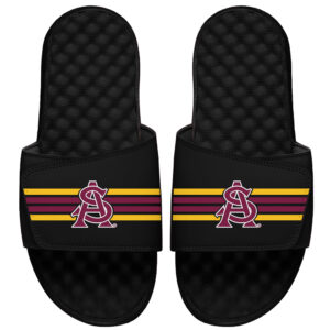 Men's ISlide Black Arizona State Sun Devils Varsity Stripes Slide Sandals
