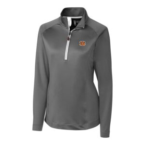 Women's Cutter & Buck Gray Cincinnati Bengals Jackson Half-Zip Overknit Pullover Jacket