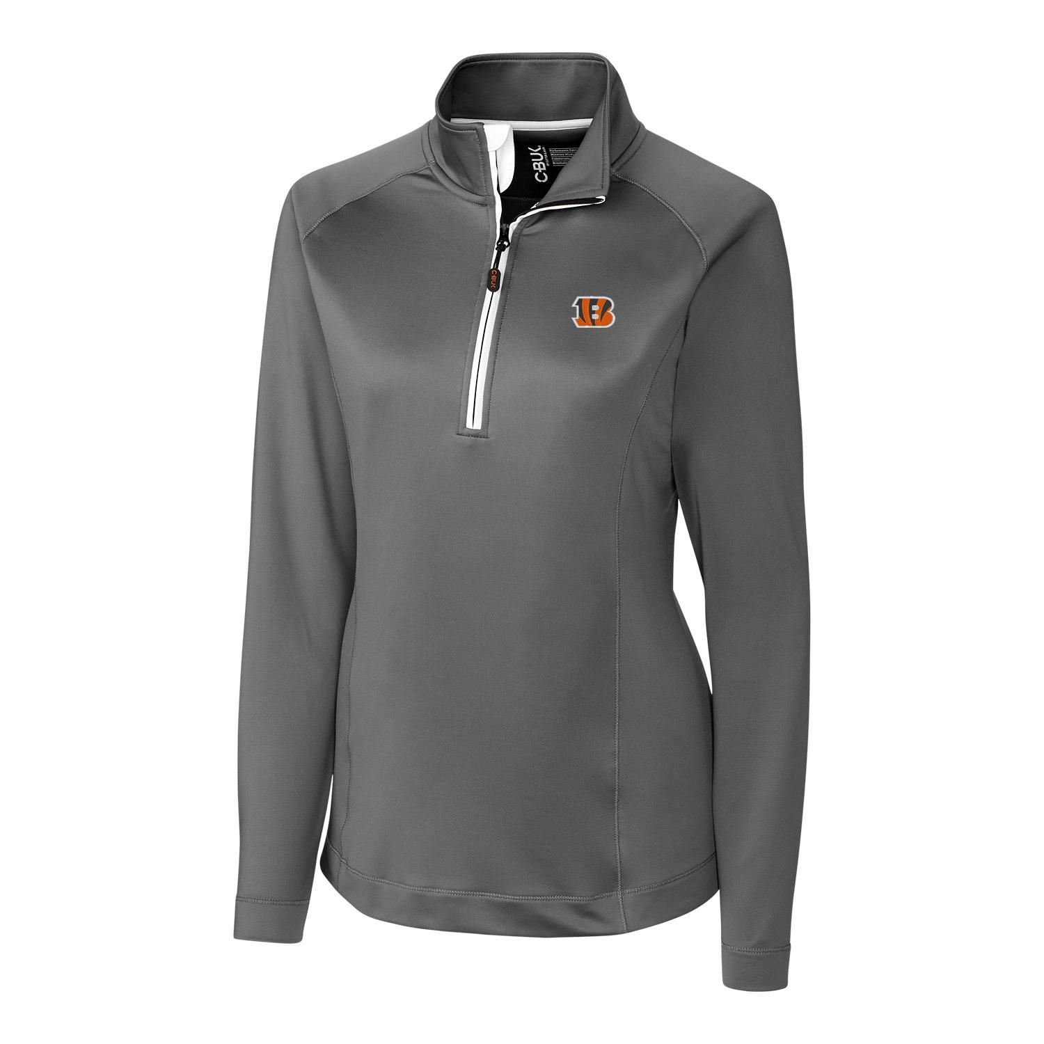 Women's Cutter & Buck Gray Cincinnati Bengals Jackson Half-Zip Overknit Pullover Jacket