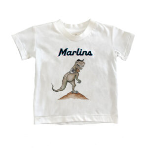 Toddler Tiny Turnip White Miami Marlins TT Rex T-Shirt