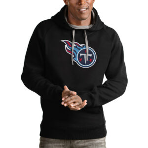 Men's Antigua Black Tennessee Titans Victory Pullover Hoodie