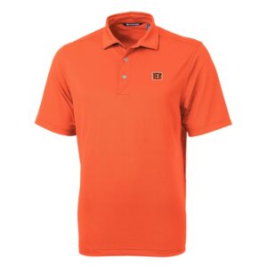 Men's Cutter & Buck Orange Cincinnati Bengals Big & Tall Virtue Eco Pique Recycled Polo