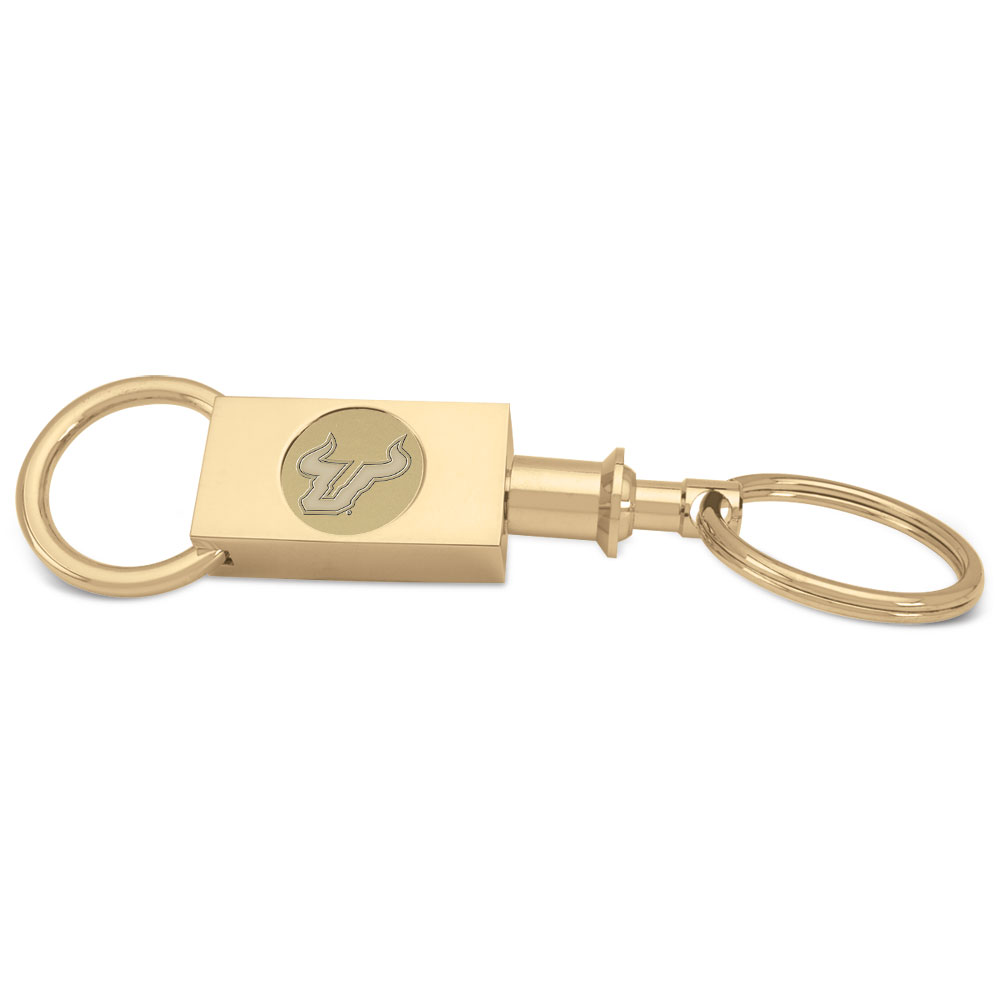 Gold South Florida Bulls Team Logo Two-Section Key Ring