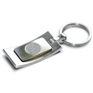 Silver Houston Cougars Team Logo Curve Key Ring