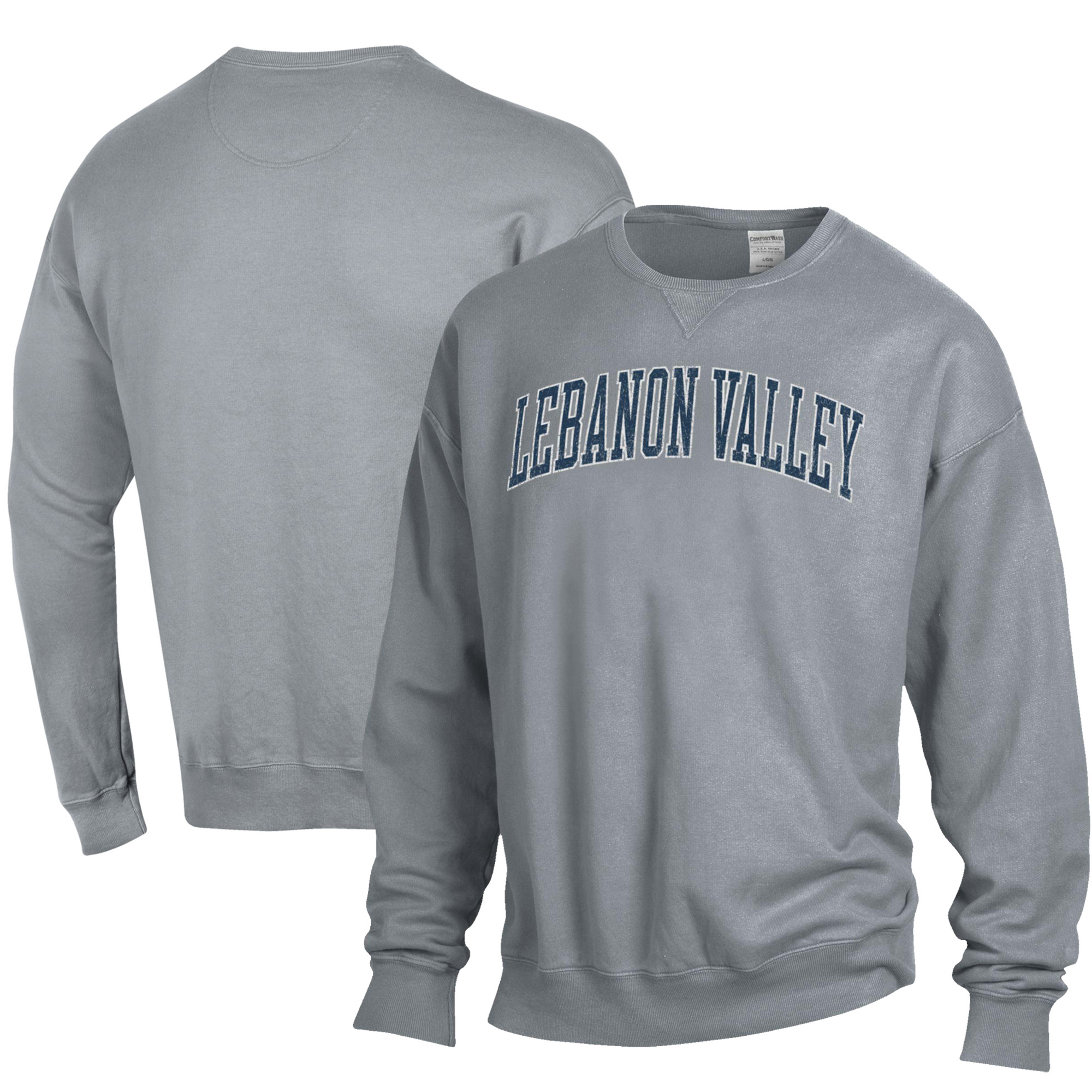 Men's ComfortWash Gray Lebanon Valley Flying Dutchmen Garment Dyed Pullover Sweatshirt