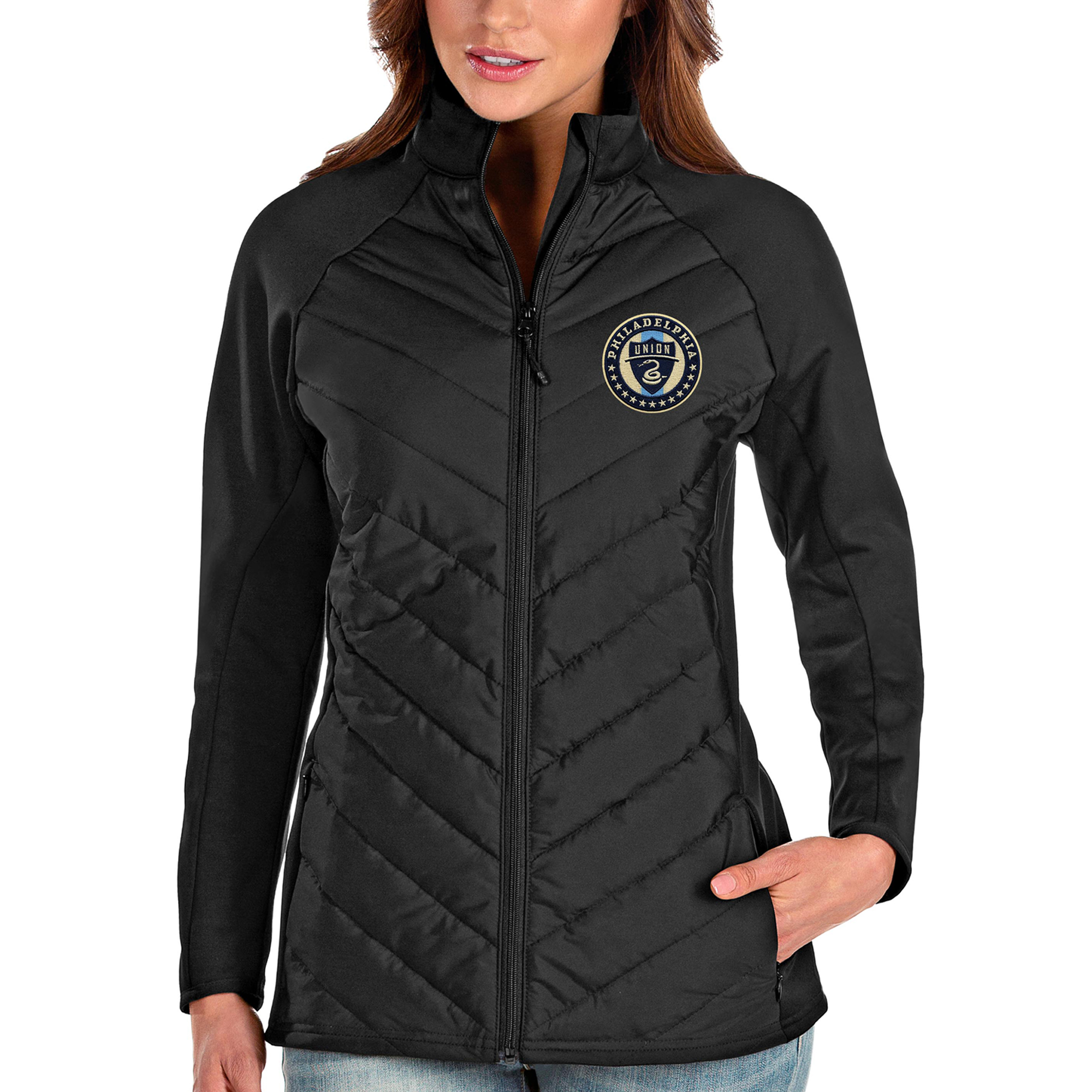 Women's Antigua Black Philadelphia Union Altitude Full-Zip Jacket