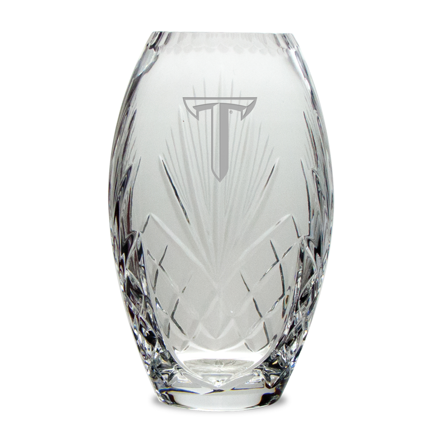 Troy University Trojans 10'' Full Leaded Crystal Vase