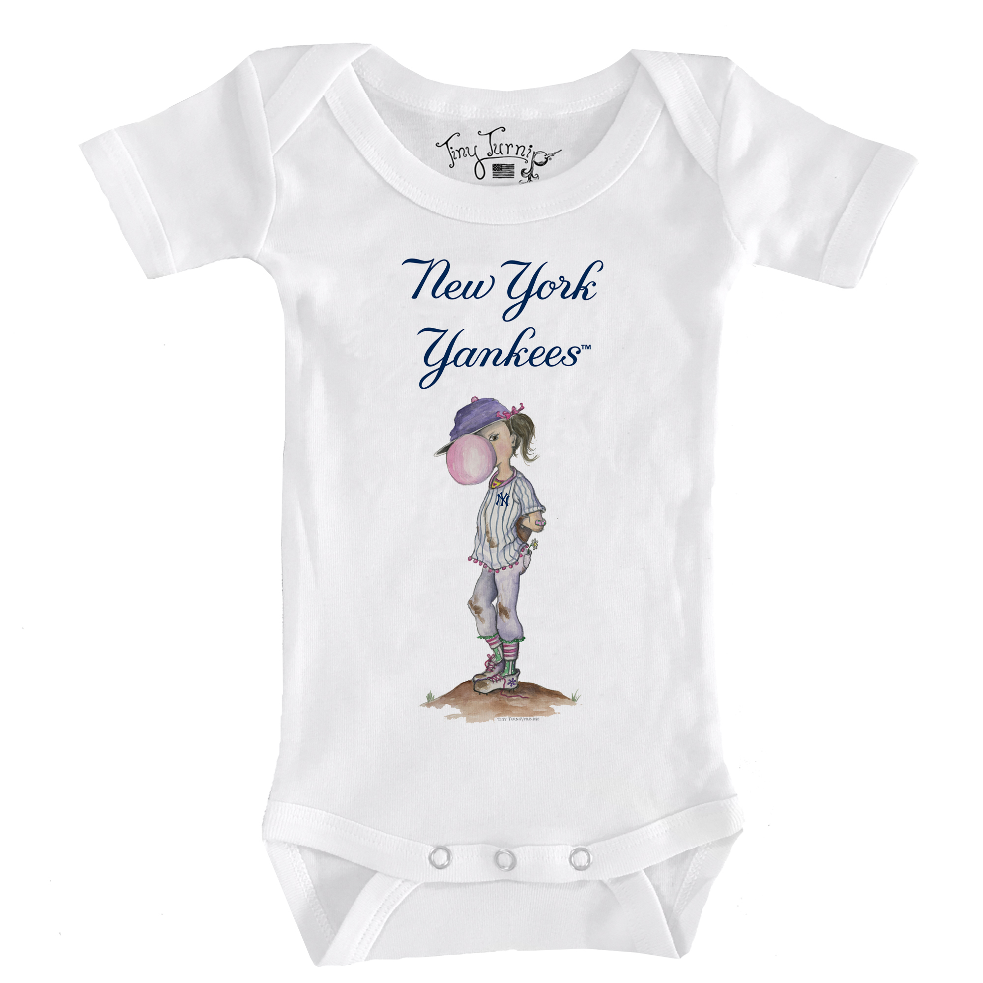 Infant Tiny Turnip White New York Yankees Bubbles Bodysuit