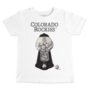 Toddler Tiny Turnip White Colorado Rockies Gumball Machine T-Shirt
