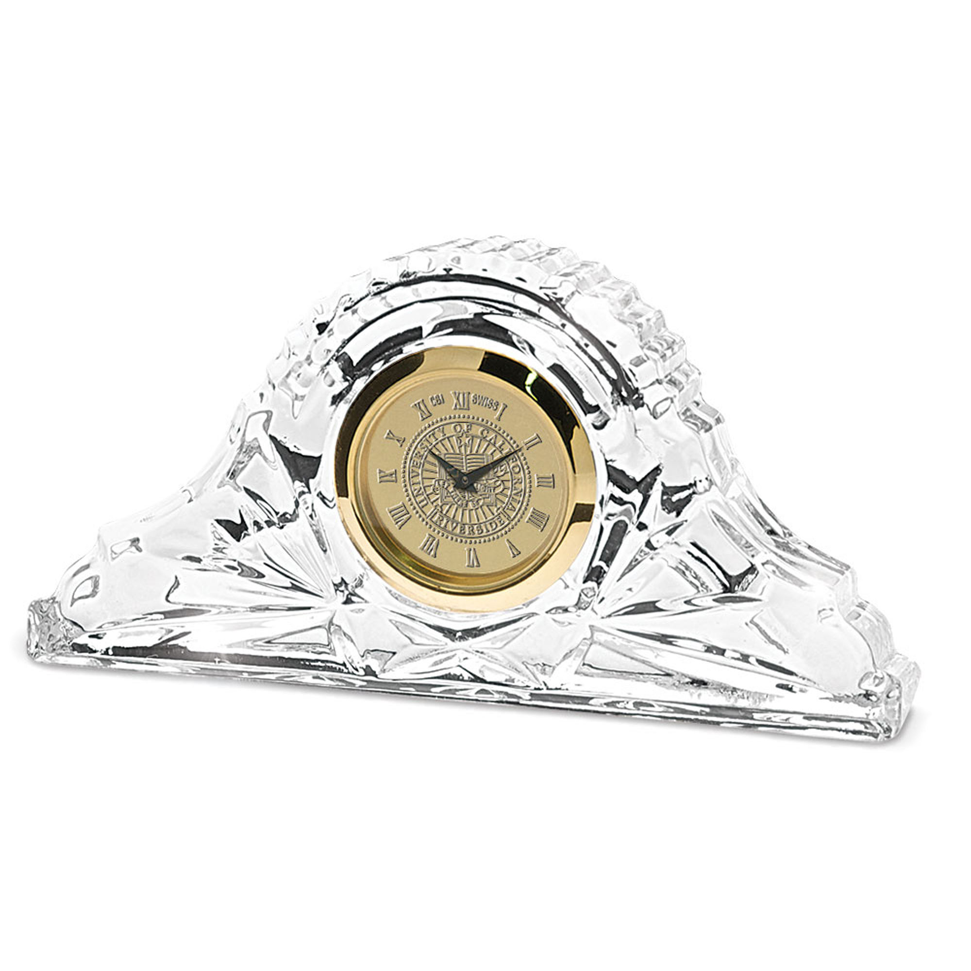 Gold UC Riverside Highlanders Crystal Clock