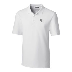 Men's Cutter & Buck White Colorado Rockies Big & Tall Forge Stretch Polo