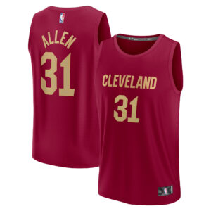 Men's Fanatics Jarrett Allen Wine Cleveland Cavaliers Fast Break Replica Jersey - Icon Edition