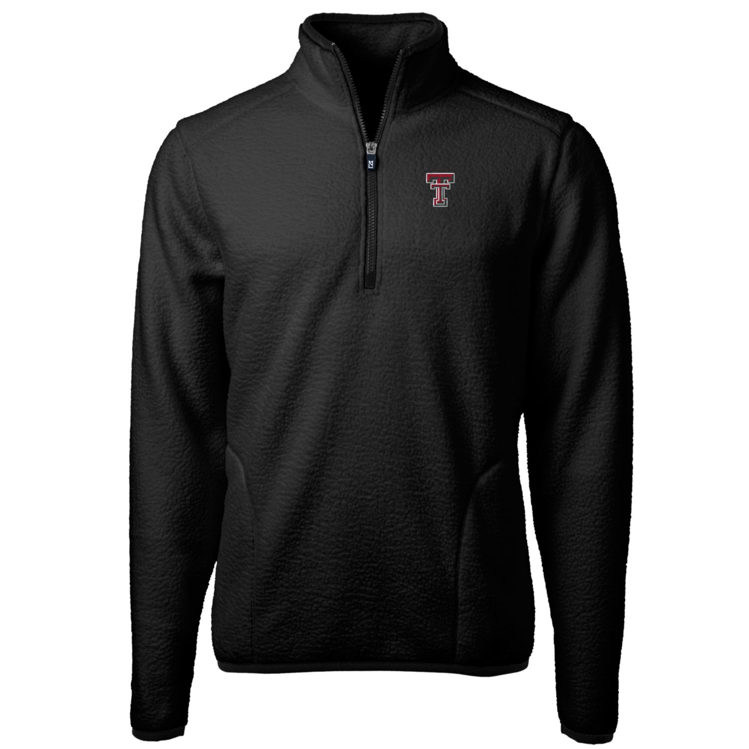 Men's Cutter & Buck Black Texas Tech Red Raiders Big & Tall Cascade Eco Sherpa Fleece Quarter-Zip Jacket - Image 6